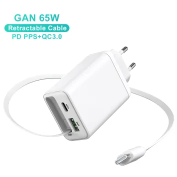 65W USB C Charger Type C Family Design KC CE Retractable Data Cable 65W GaN Fast Charger Adapter for iPhone Samsung Tablet | ZX-3U35T