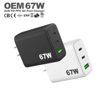 67W 65W PD GaN Wall Charger USB c PD PPS 2C1A Fast Charging for Apple Samsung | ZX-3U41T