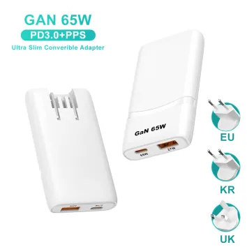 GRS 65W USB Charger Convertibel US EU UK KR Plug 60W Fast Charger Power Adapter 27W 65W Type C GaN Wall Charger | ZX-2U96T