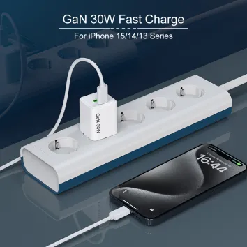 Caricatore GAN Mini USB C PD 30W per iPhone Samsung Telefono |ZX-2U84T