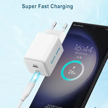 ZONSAN Gan 45W Wall Charger Dual USB C Typ-C PD-Port Fast Ladegerät für iPhone 15 Samsung UK EU US-Stecker aus der Fabrik